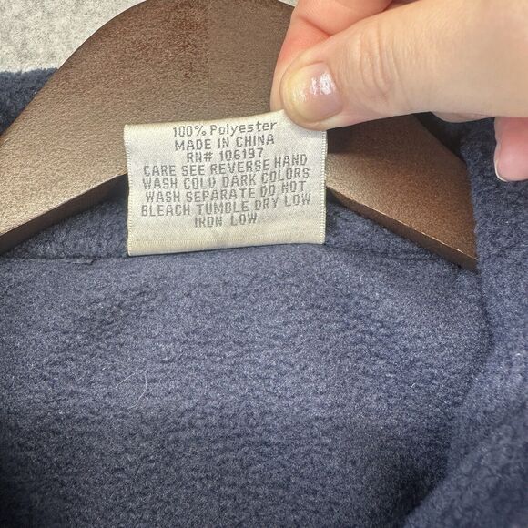 Young USA Mens Fleece Jacket Lightweight Black Blue Full Zip Zippered Pockets M - Picture 11 of 12